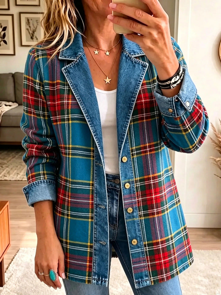 Grace | Blazer en Jean à Carreaux Tartan
