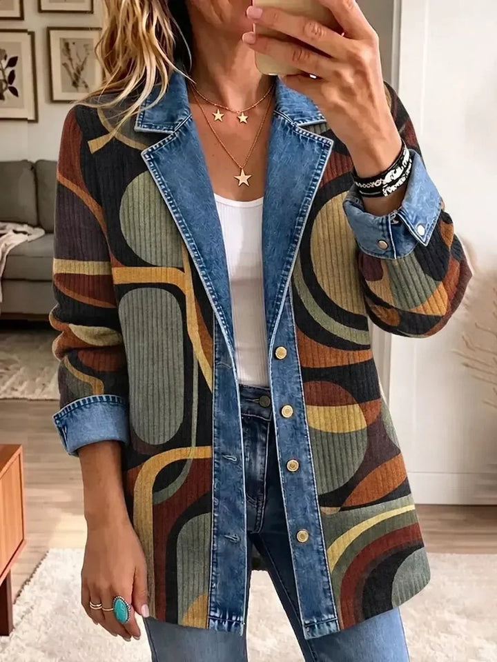 Avery | Veste en Jean Abstraite Vintage