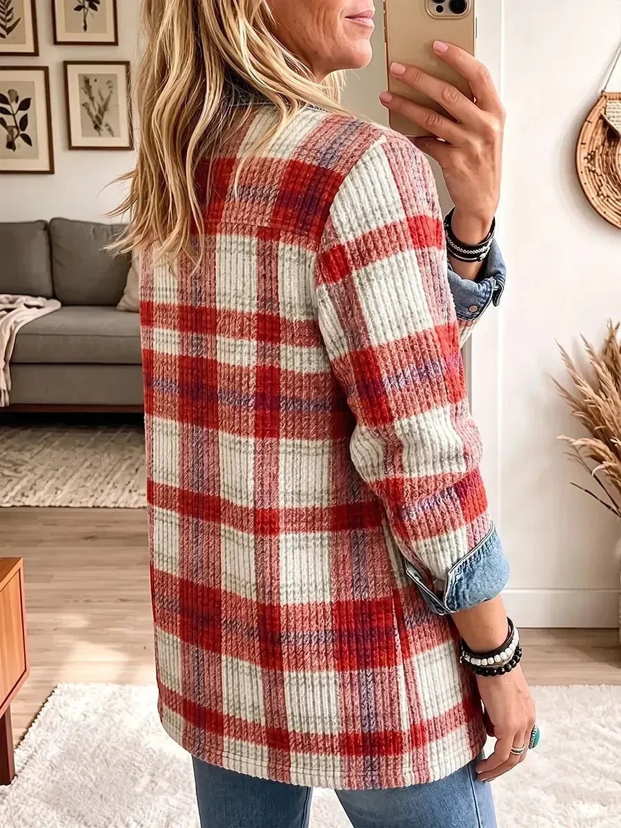 Scarlett | Veste en Jean Patchwork Élégante Vintage