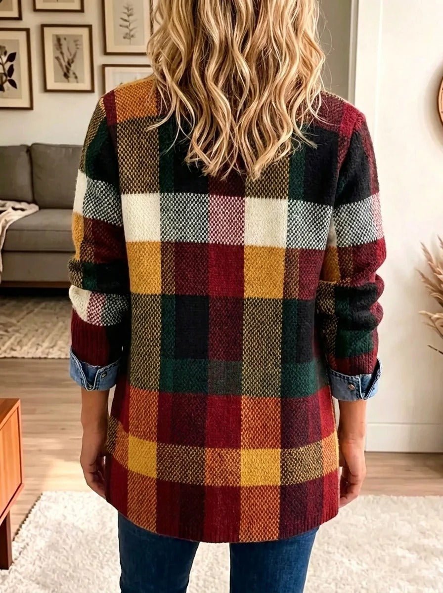 Isabella | Veste en Jean à Carreaux d'Automne