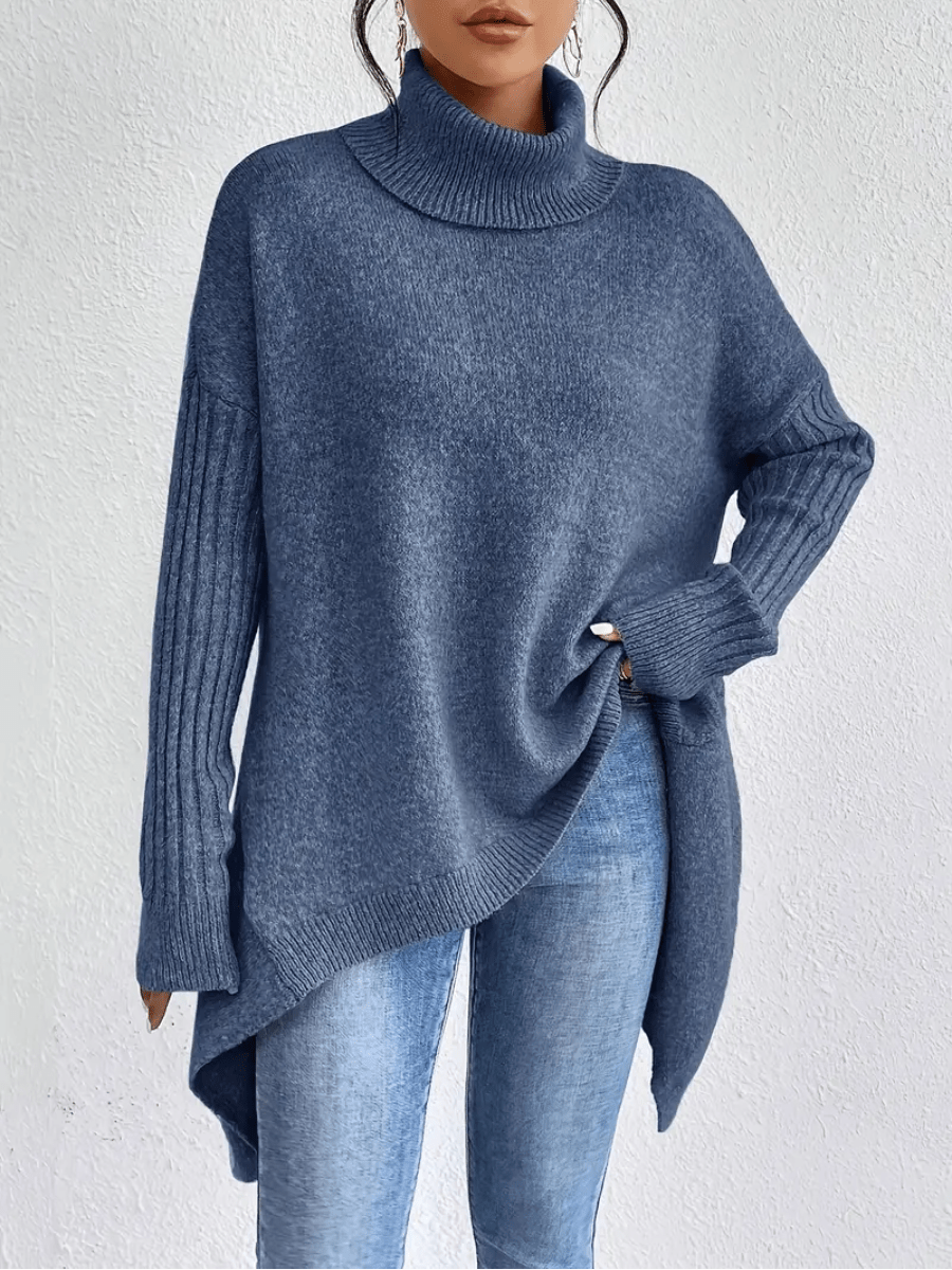 Isabelle | Pull Oversize à Col Roulé avec Doublure Chaude