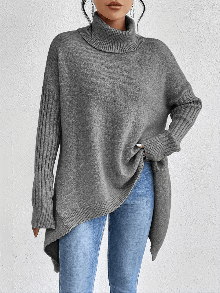 Isabelle | Pull Oversize à Col Roulé avec Doublure Chaude
