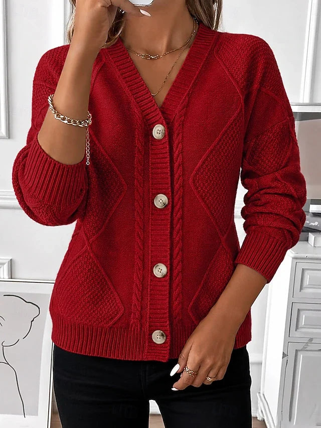 Joyce | Cardigan Boutonné Vintage en Maille Torsadée