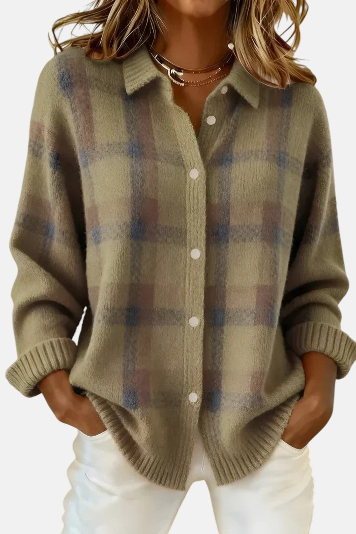Lumi | Cardigan élégant à carreaux