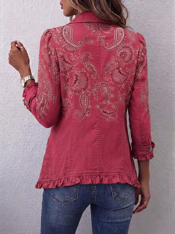 Anouk | Veste à Volants Imprimé Cachemire Vintage