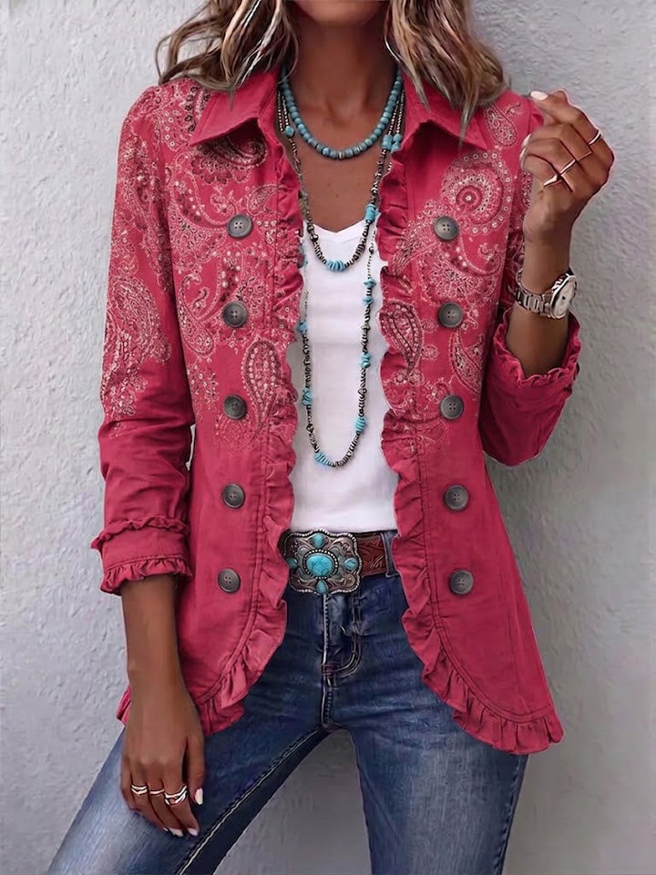 Anouk | Veste à Volants Imprimé Cachemire Vintage