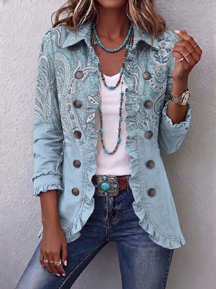 Estrella | Veste à Volants Imprimé Cachemire Vintage