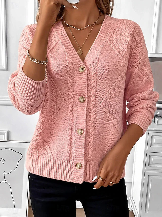 Joyce | Cardigan Boutonné Vintage en Maille Torsadée