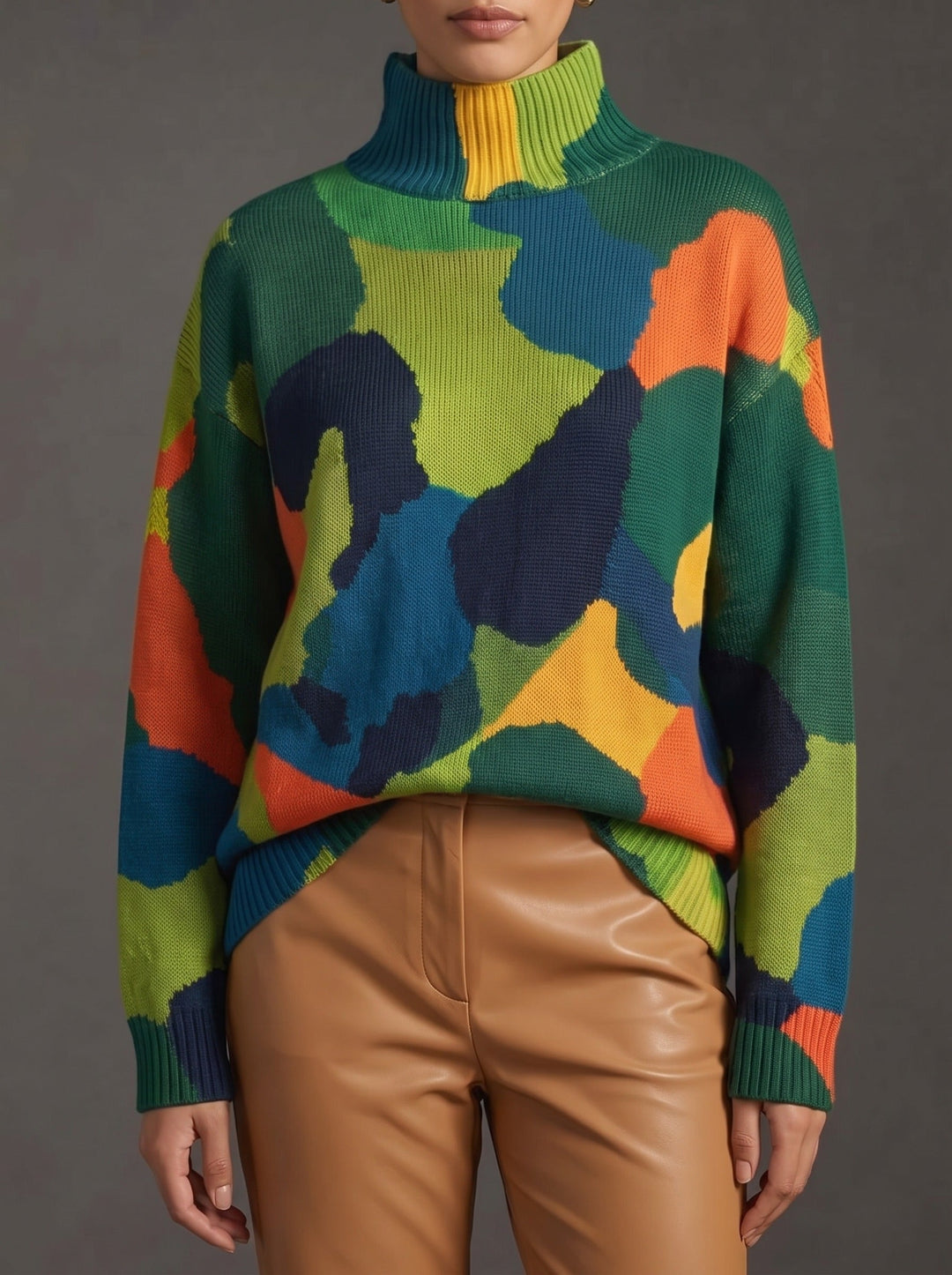 Edith | Col Roulé Color Block Abstrait