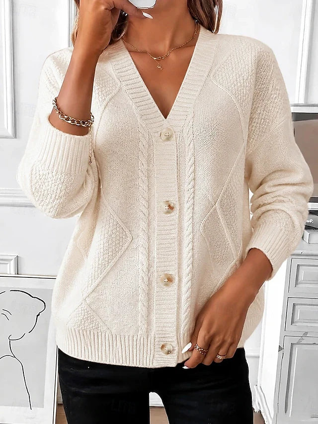 Joyce | Cardigan Boutonné Vintage en Maille Torsadée