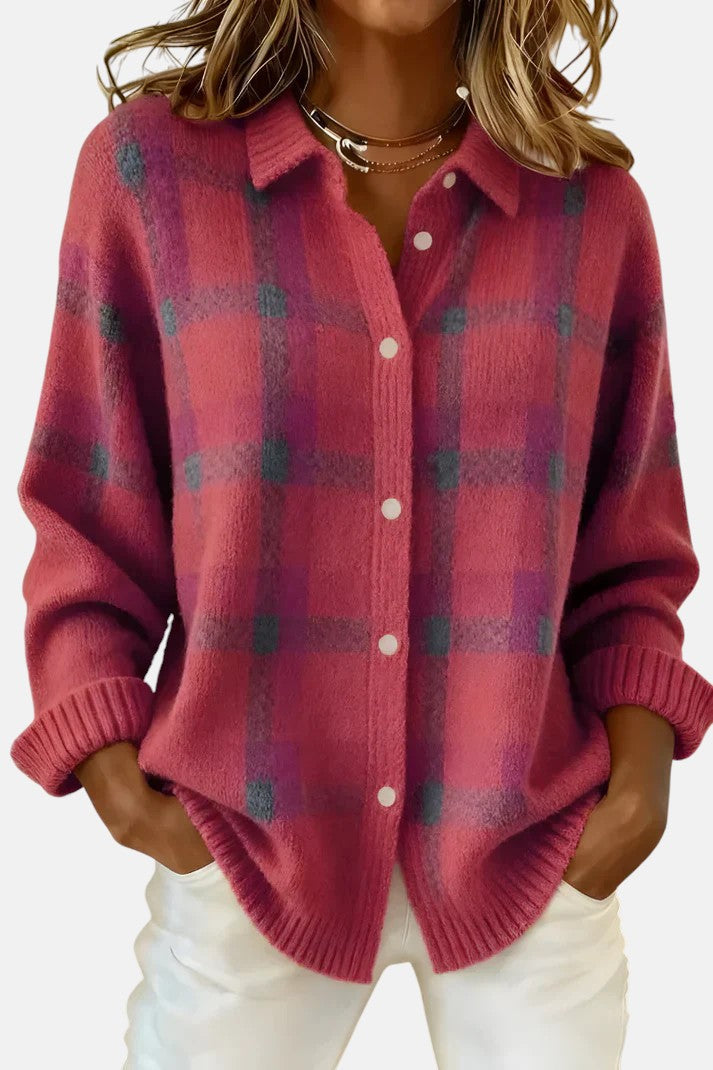 Lumi | Cardigan élégant à carreaux
