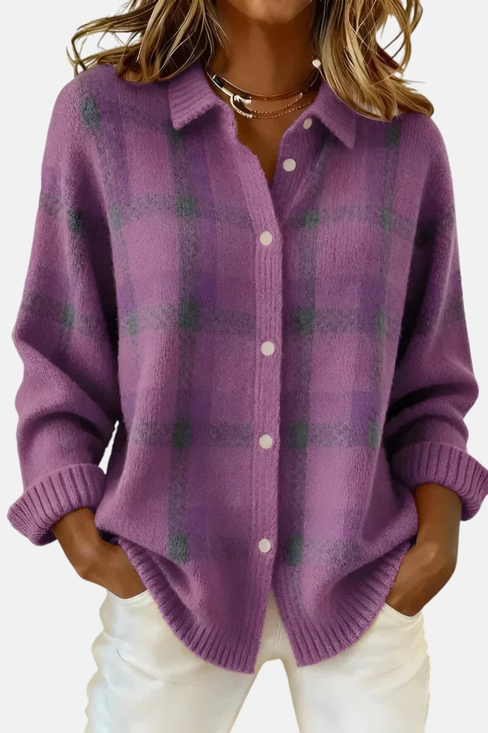 Lumi | Cardigan élégant à carreaux