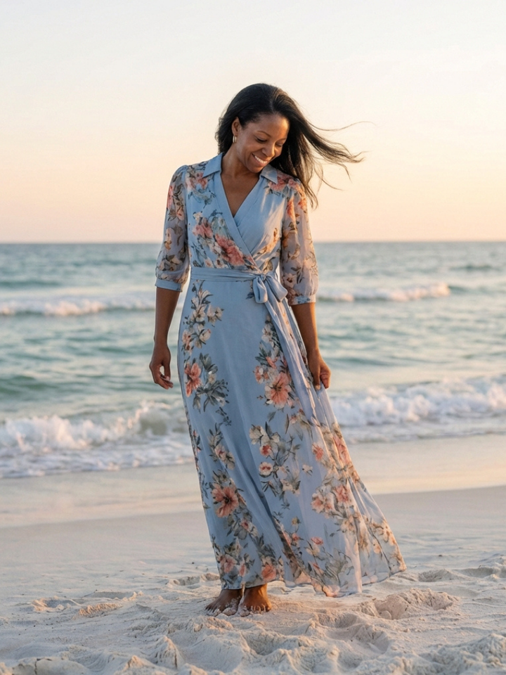 Maison Élise | Robe Maxi à Enveloppe Elowen
