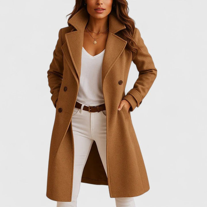 Blanche | Manteau Long à Col Tailleur