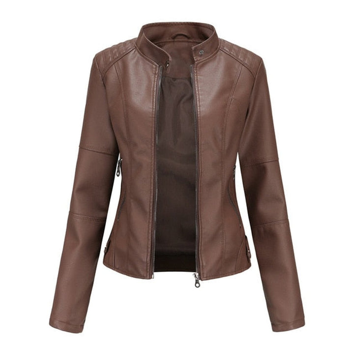 Helen | Veste Motarde Raffinée à Col Montant