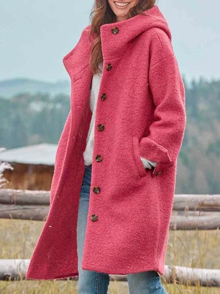Eleanor | Manteau Long à Capuche Boutonné