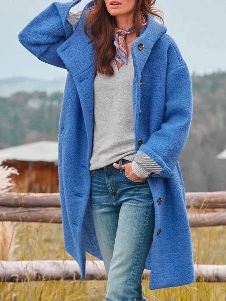 Eleanor | Manteau Long à Capuche Boutonné