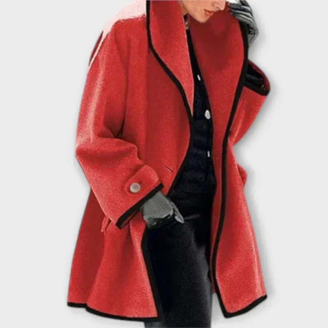 Flora | Manteau Oversize à Bordure Contrastée