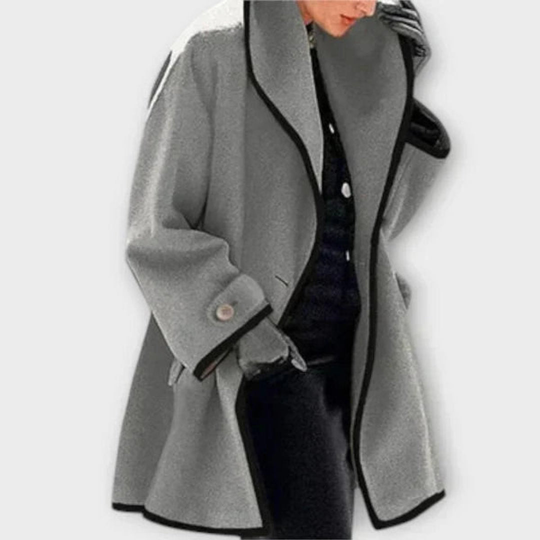 Flora | Manteau Oversize à Bordure Contrastée