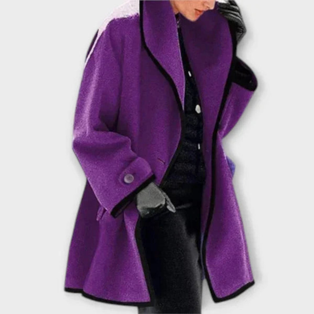 Flora | Manteau Oversize à Bordure Contrastée