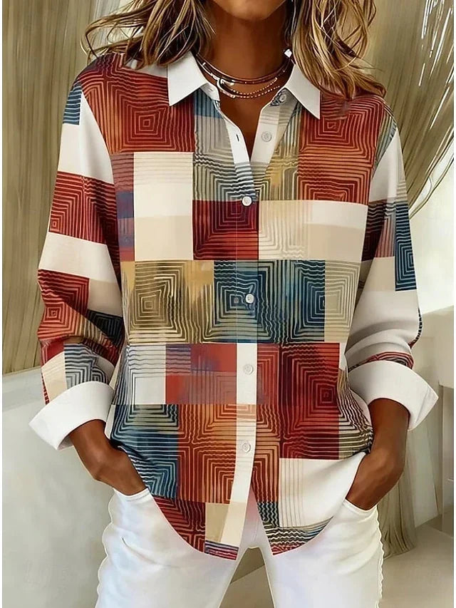 Merritt | Chemisier Boutonné Vintage en Patchwork